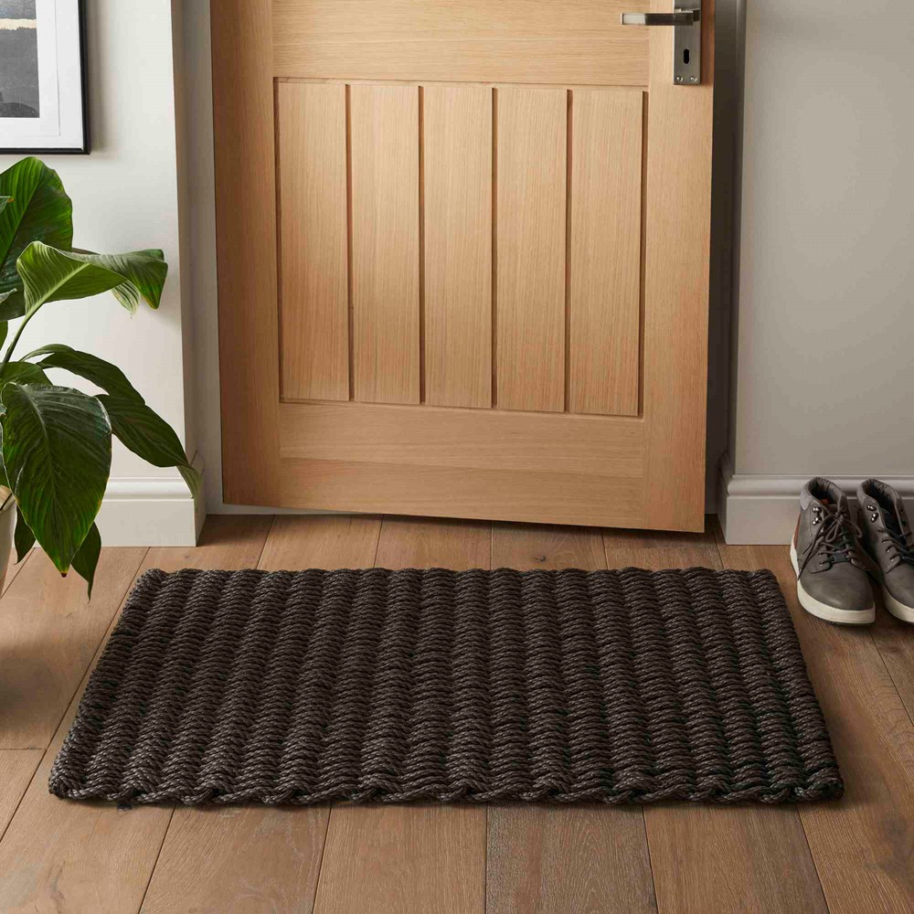 Didsbury Braided Rope Doormat in Slate Grey